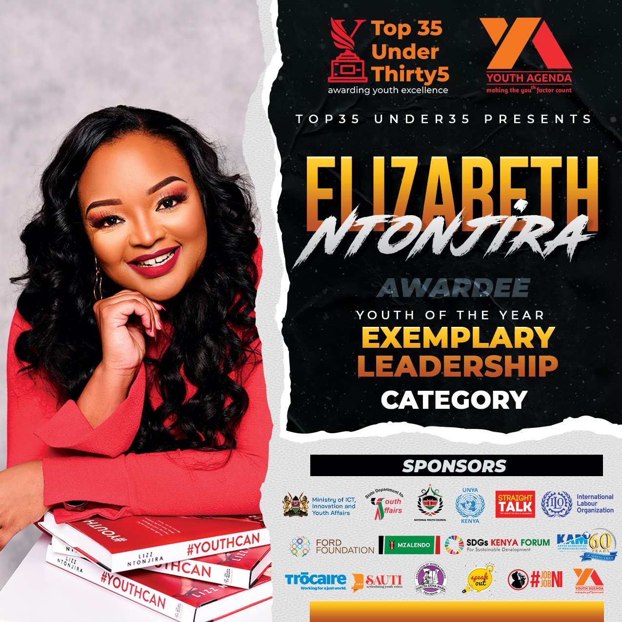 Lizz Ntonjira Top 35 Under 35 Awards 2021 - Youth of the Year Exemplary Leadership Category